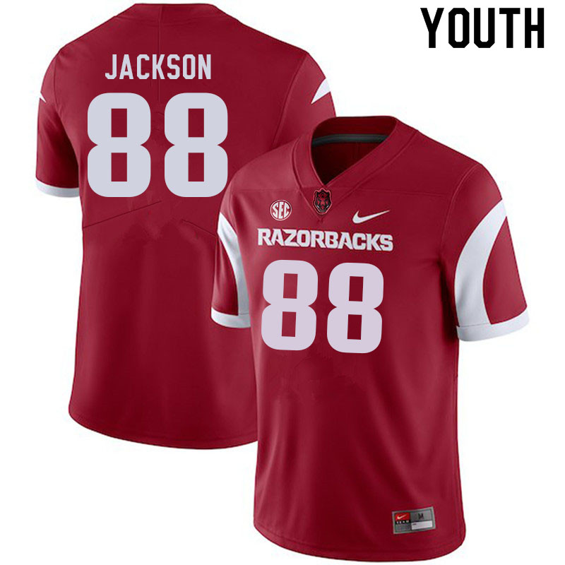 Youth #88 Koilan Jackson Arkansas Razorbacks College Football Jerseys Sale-Cardinal